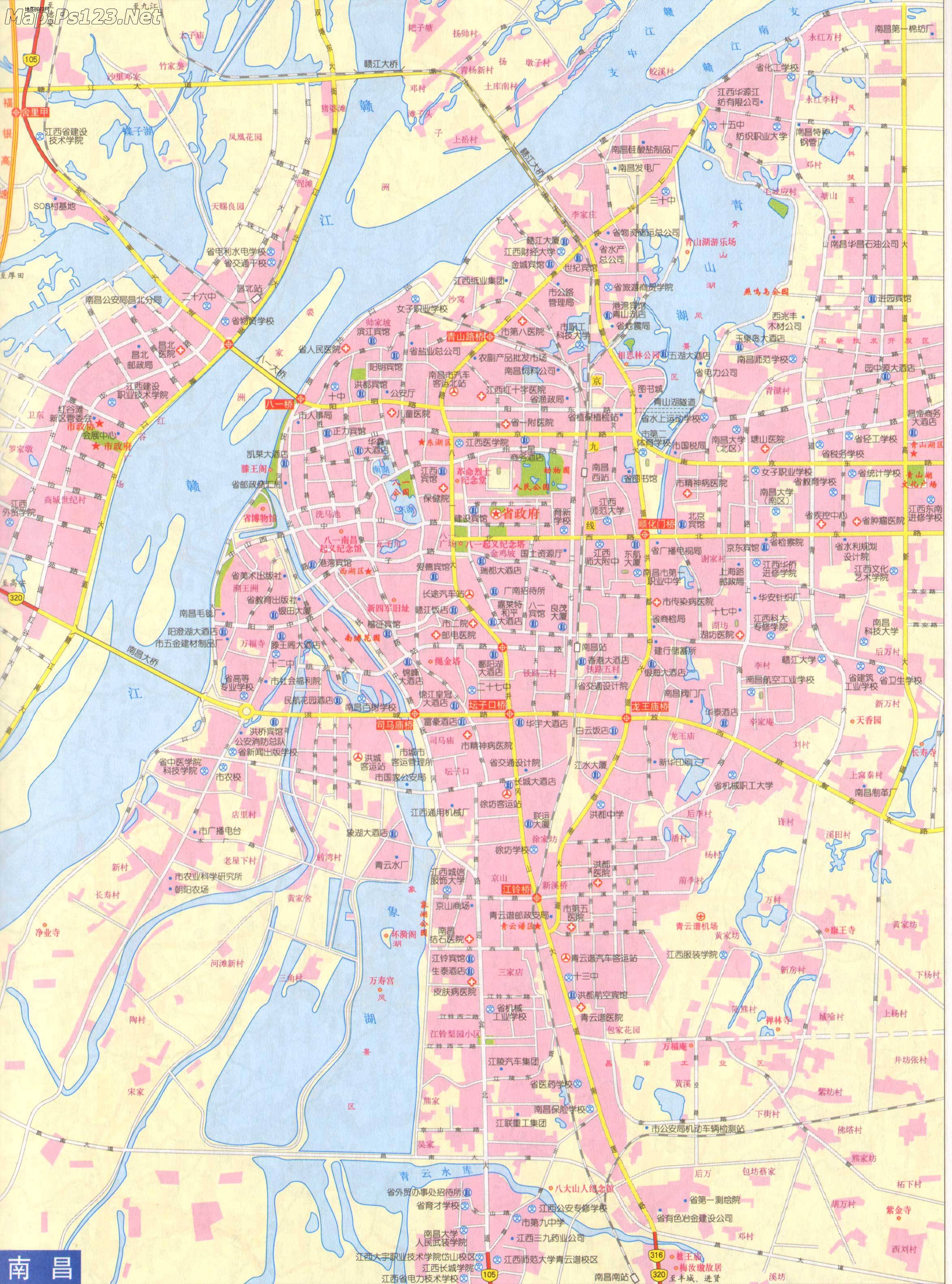 南昌市区地图图片