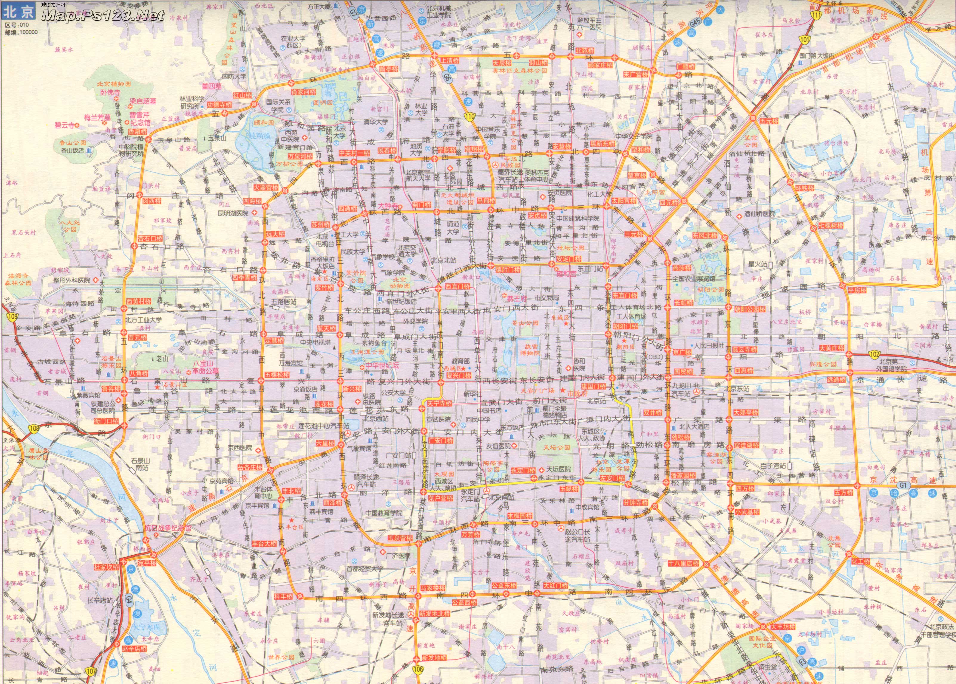 北京市区地图全图