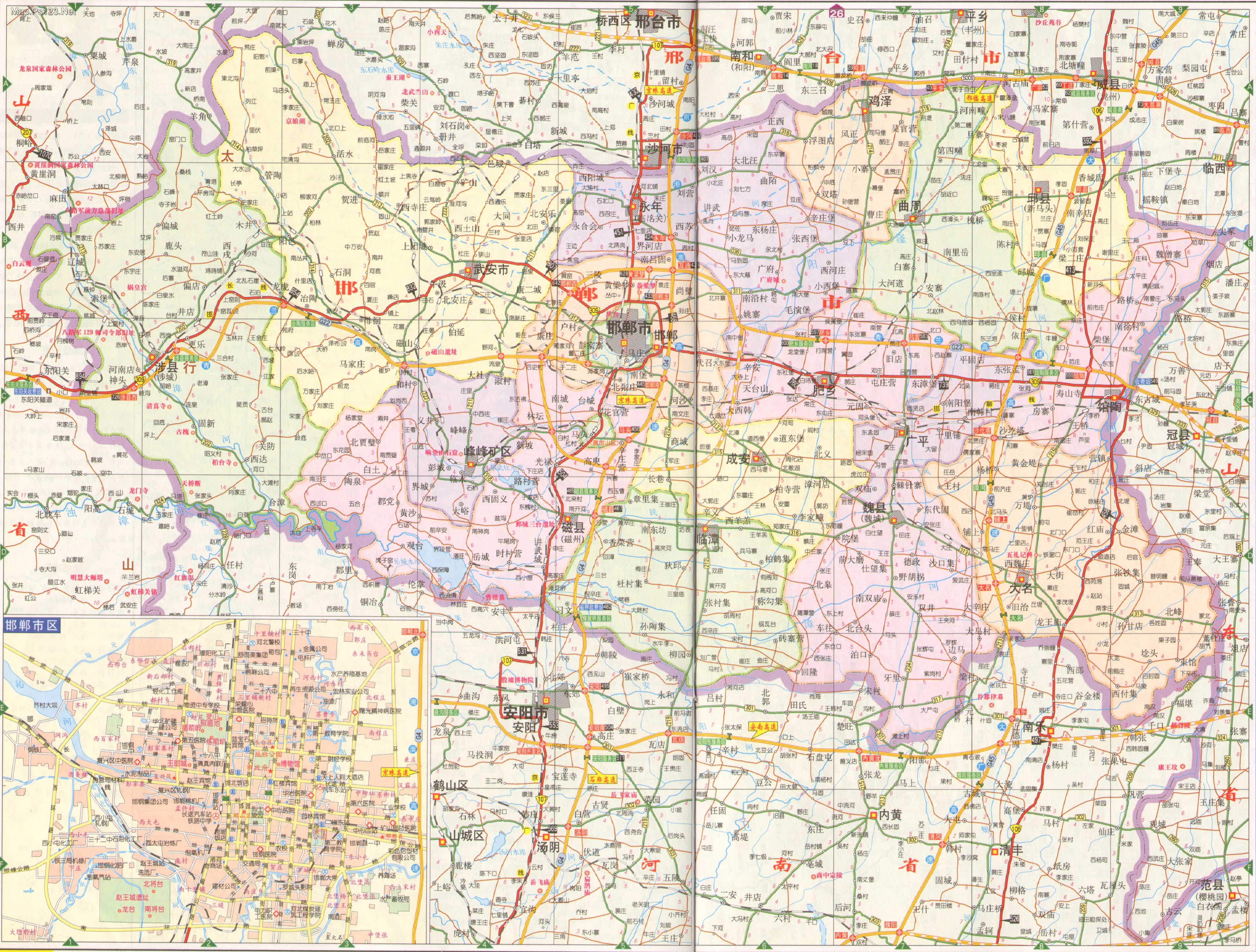 邯郸市交通地图