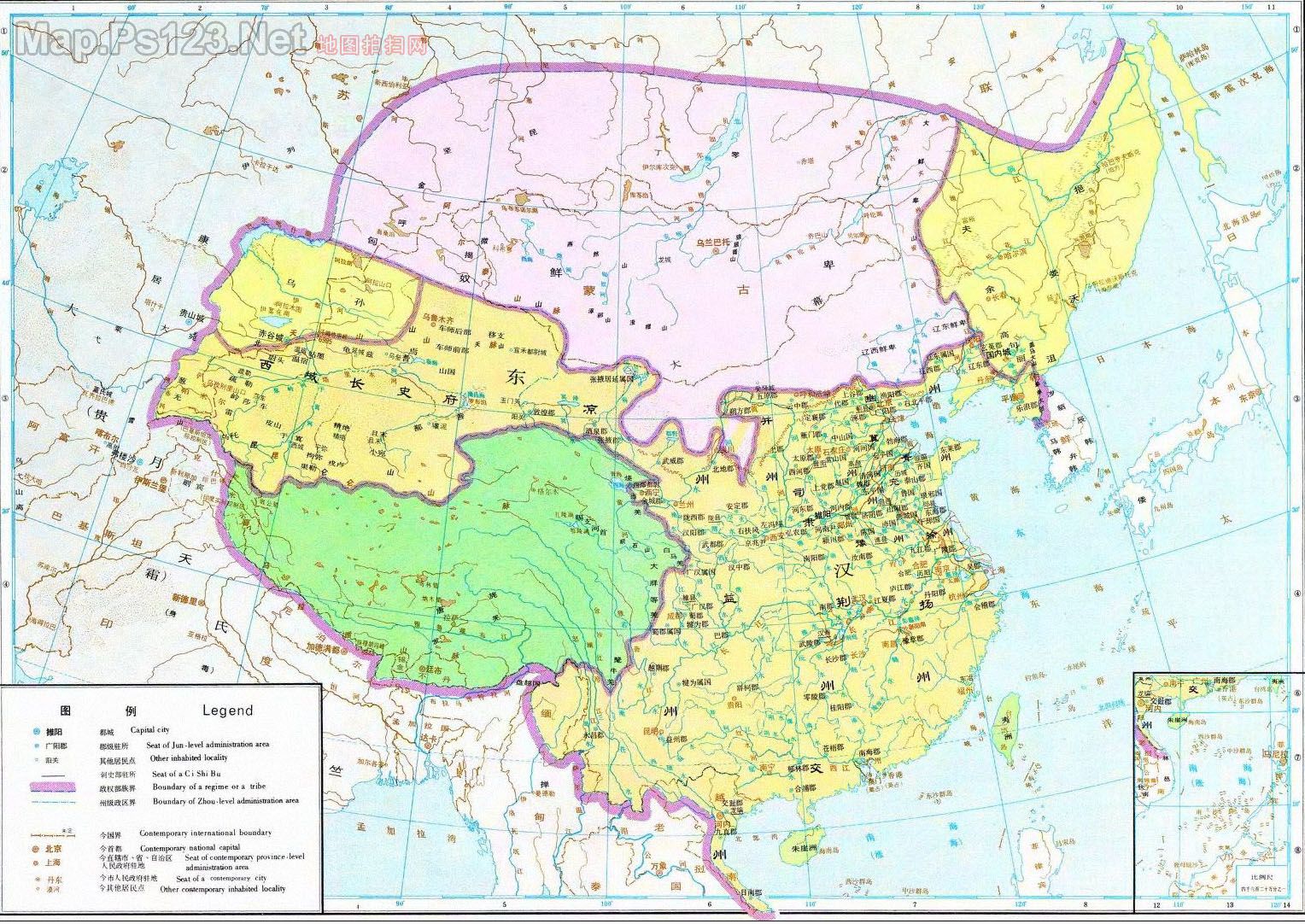 历史地图:东汉时期全图