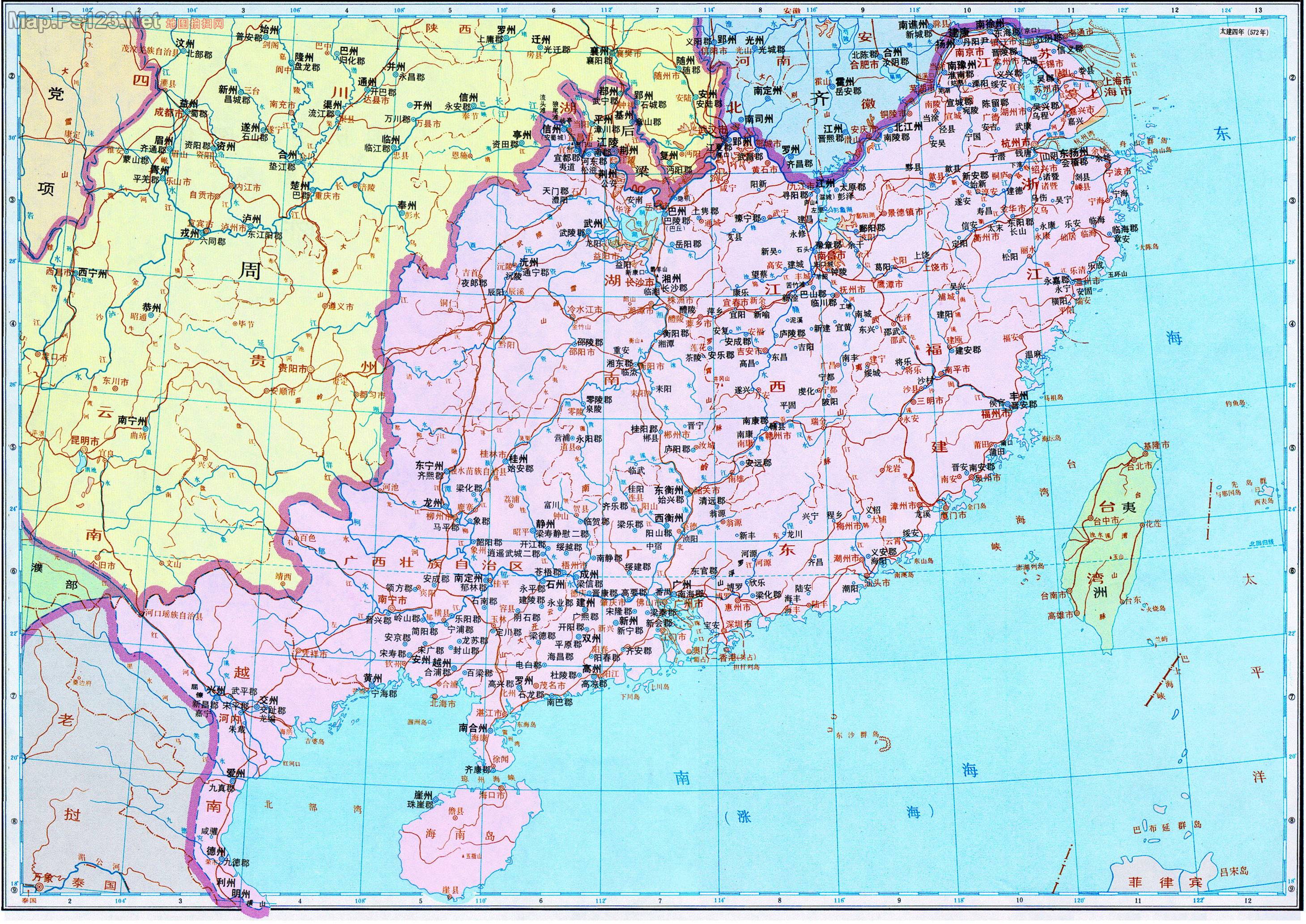 历史地图:陈(南北朝)