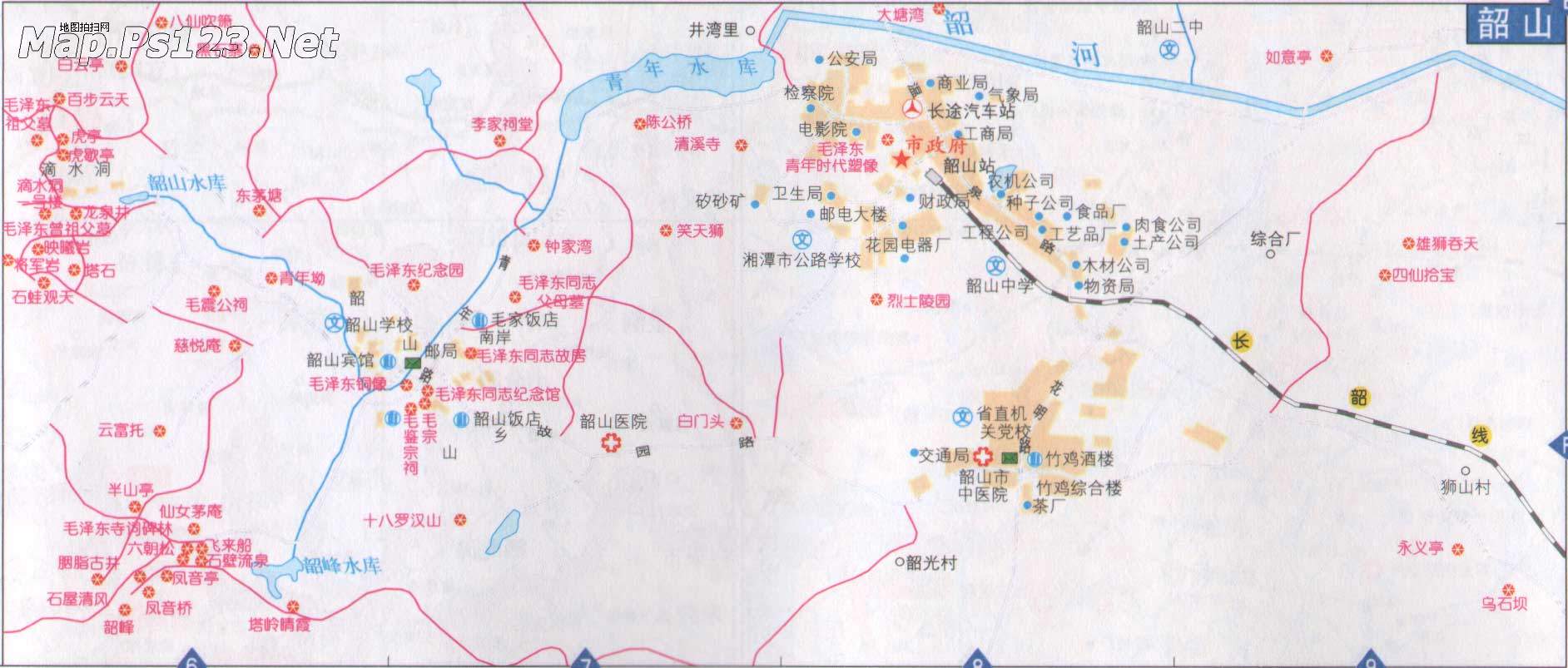 韶山景区导游图_湘潭市地图查询
