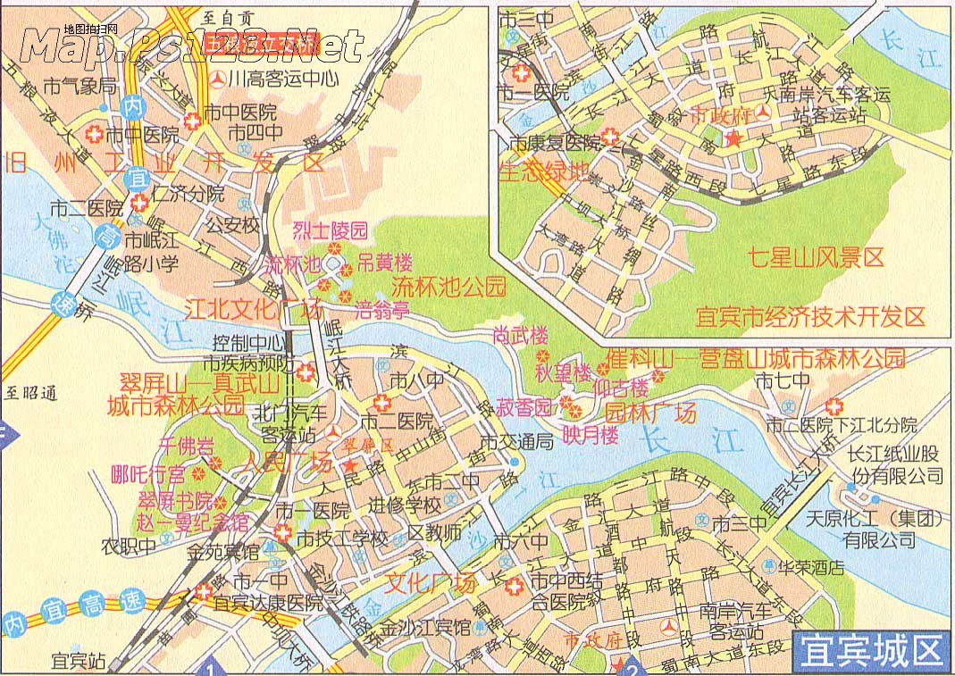 宜宾市区地图