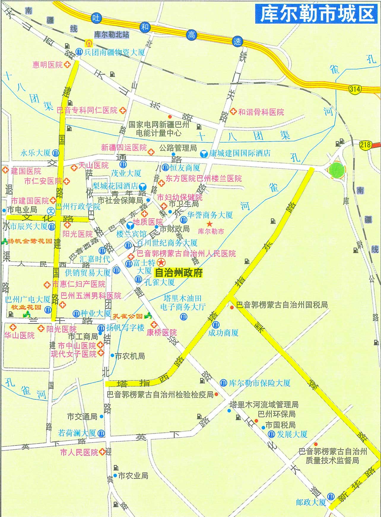 库尔勒市城区地图