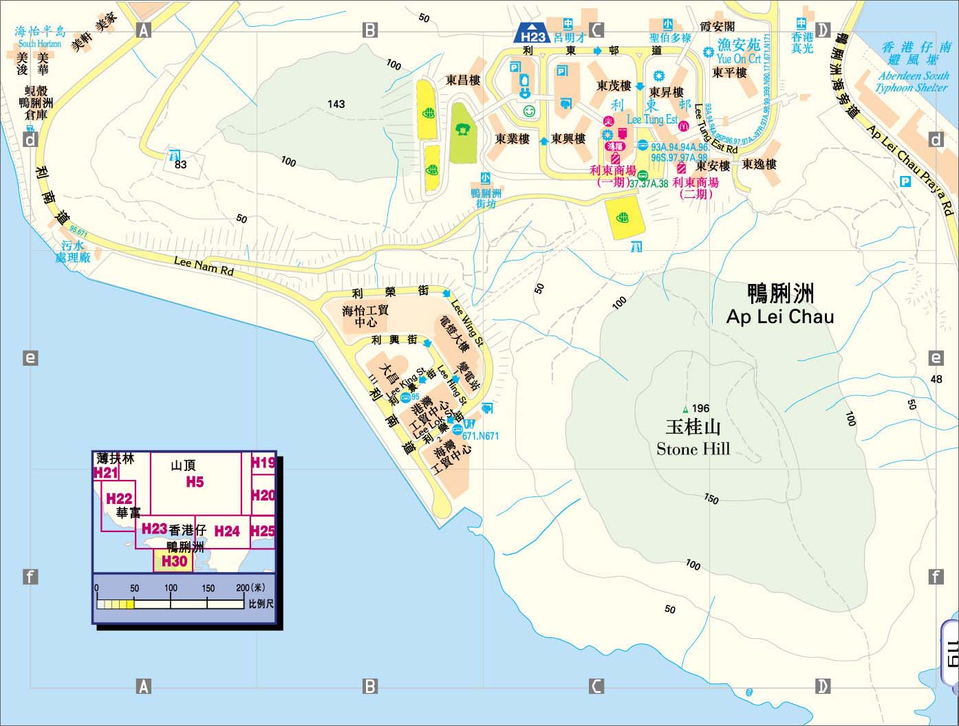 鸭脷洲地图