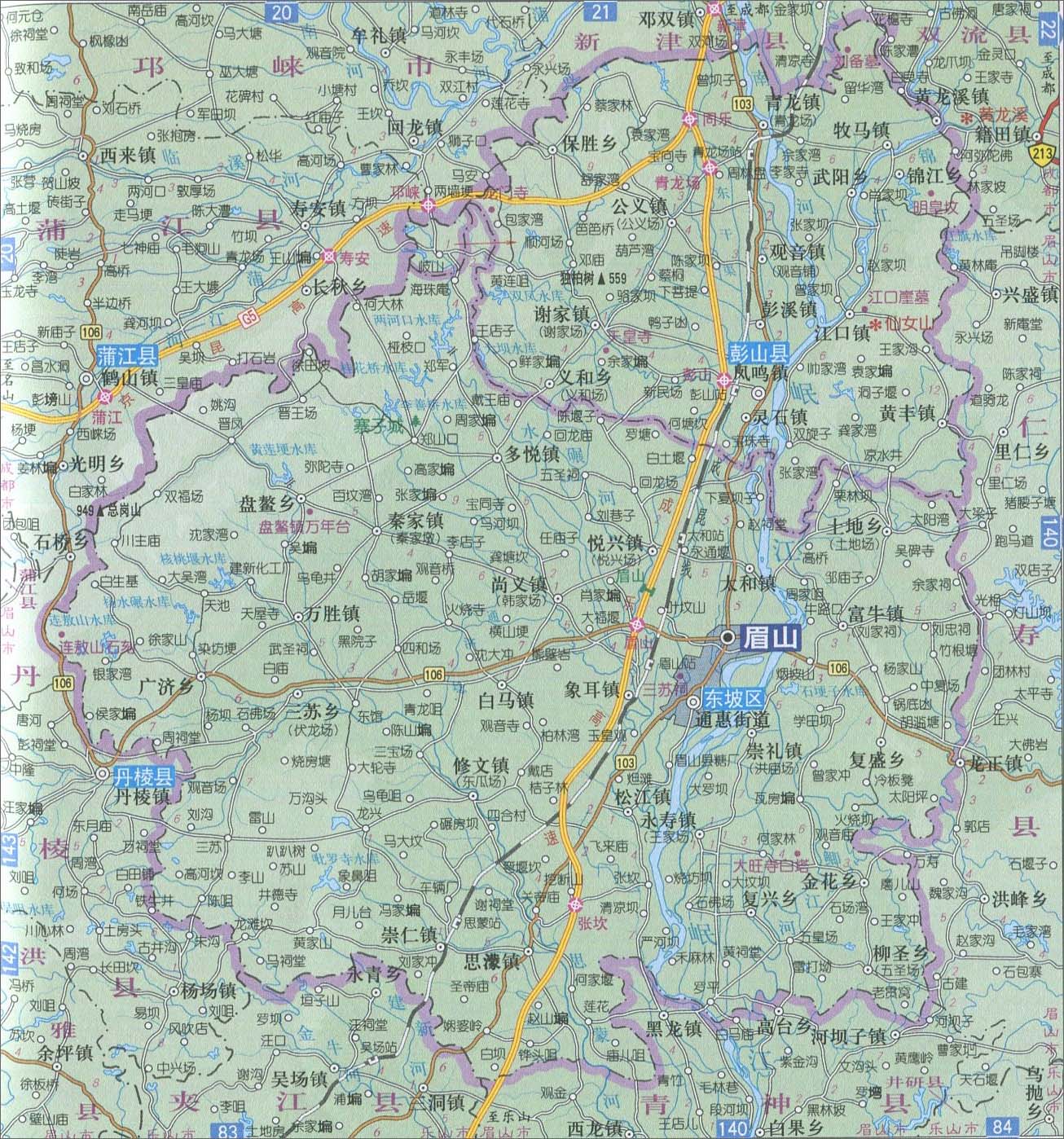 东坡区地图_彭山县地图_眉山市地图查询图片