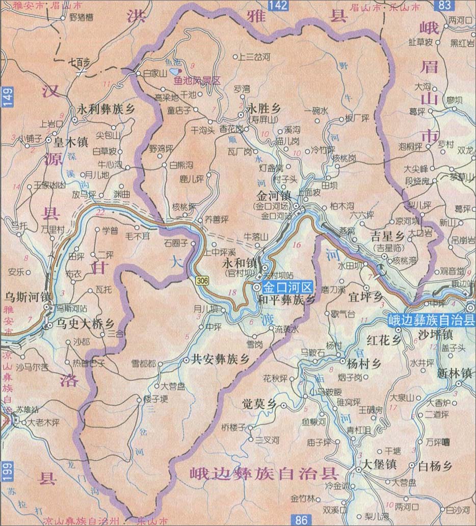 金口河区地图