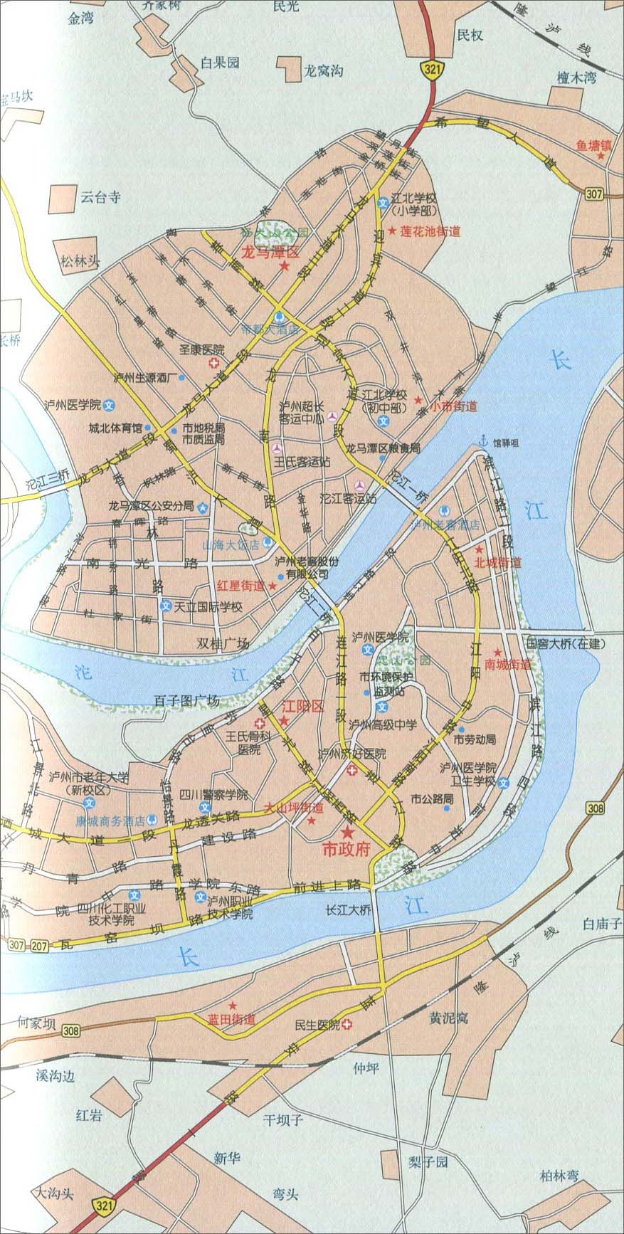 泸州城区地图_泸州市地图查询