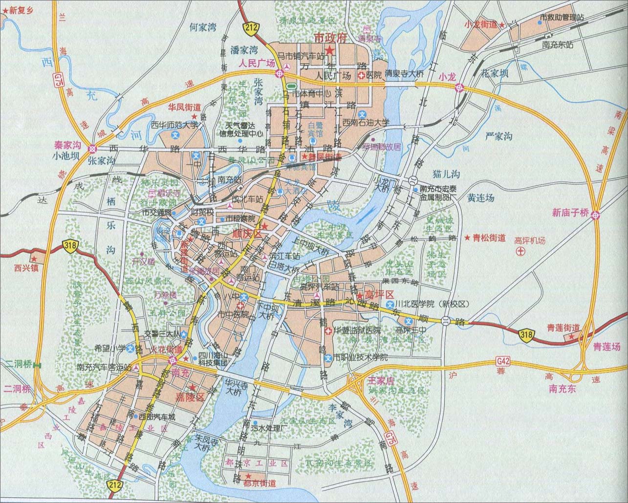 四川省南充市地图全图_四川省南充市电子地图