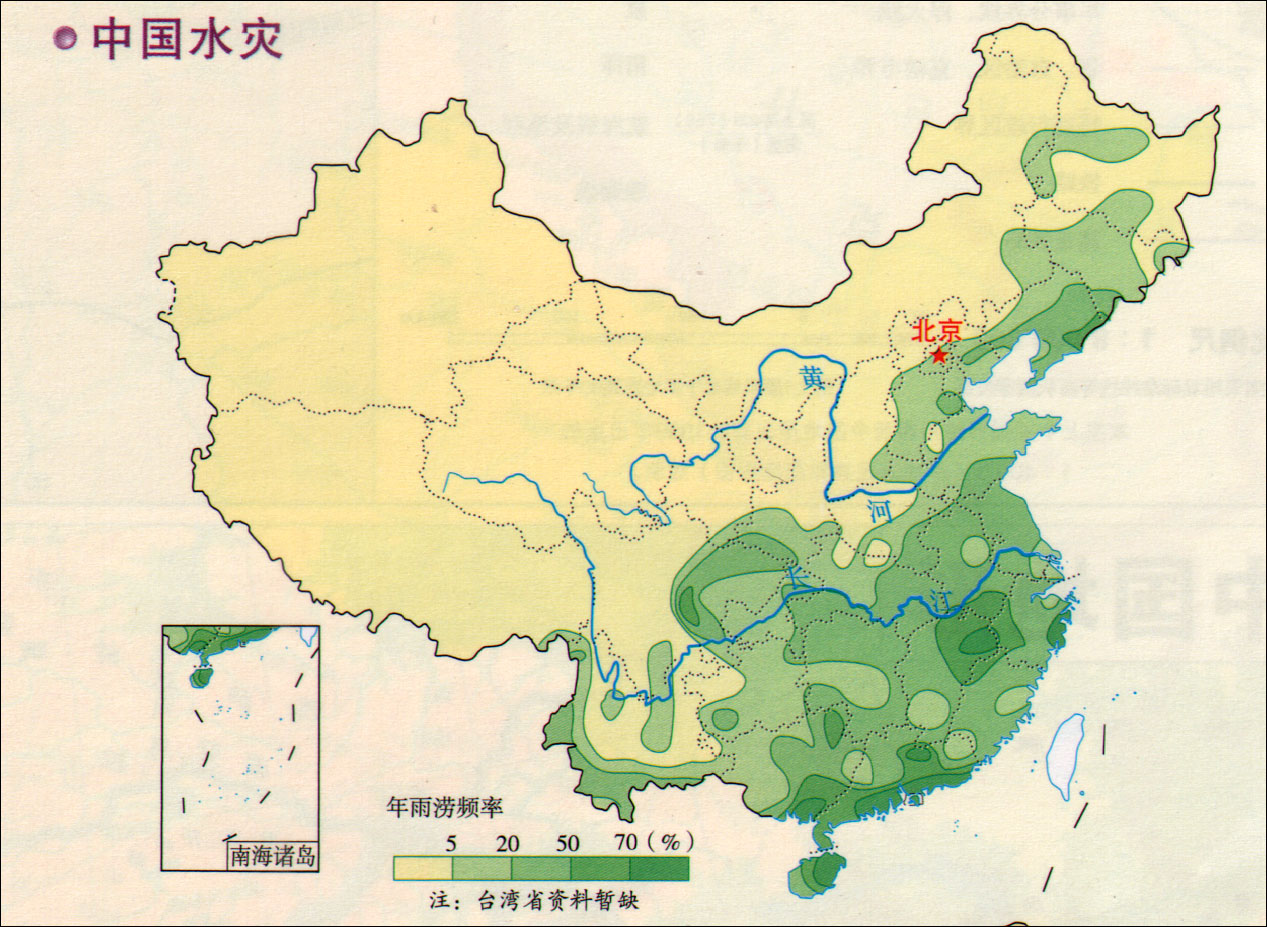 中国水灾分布图_中国地理地图查询图片
