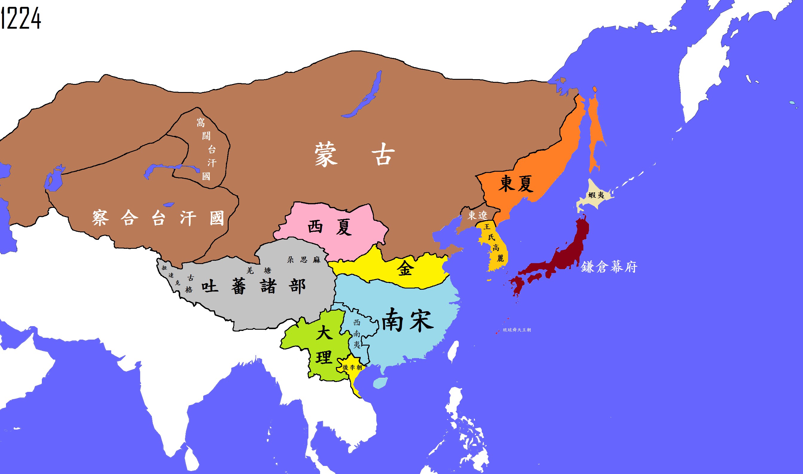 公元1224年(宋,西夏,金)_中国疆域地图查询