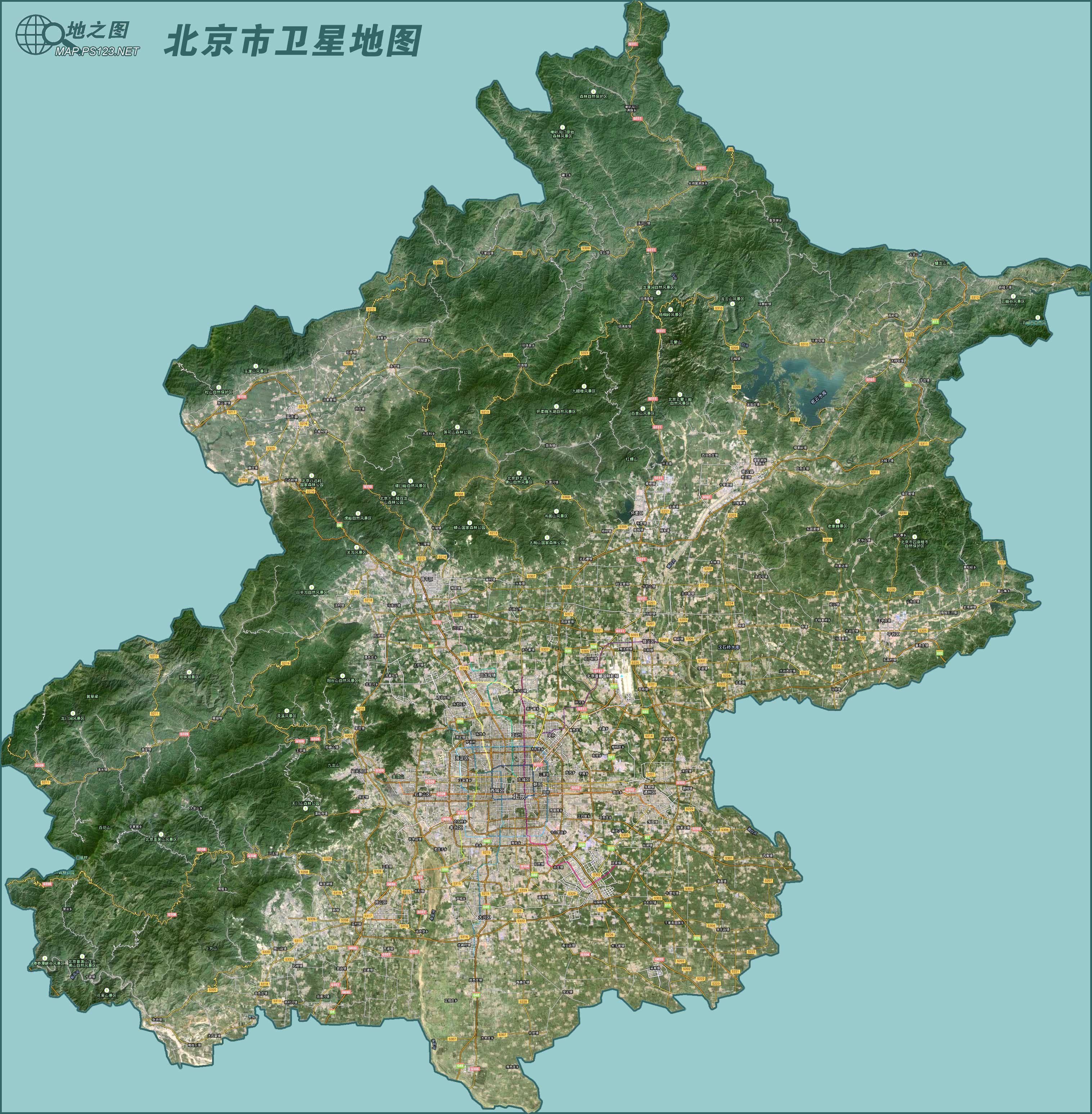 北京市卫星地图(谷歌11级)图片