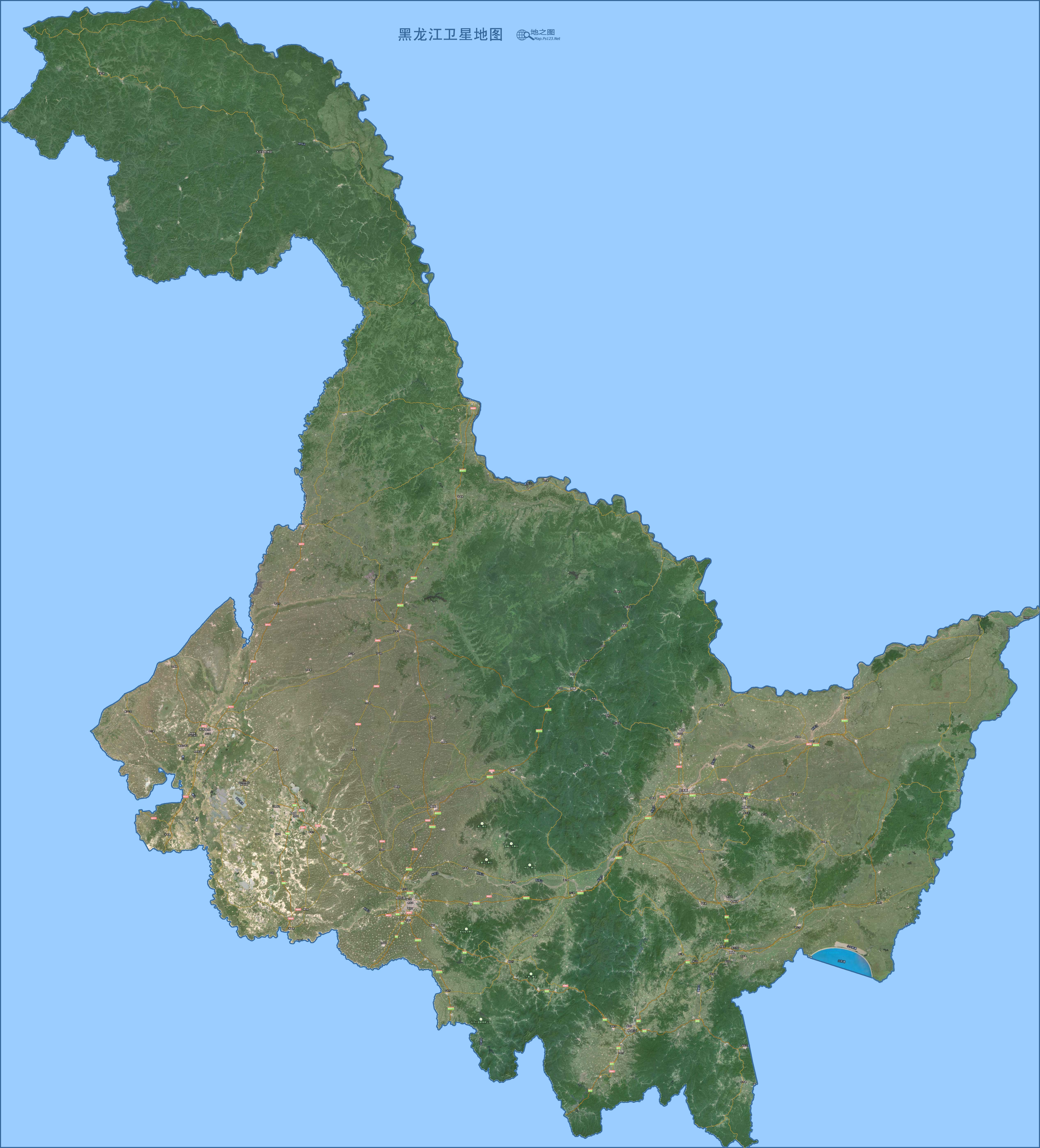 黑龙江卫星地图图片
