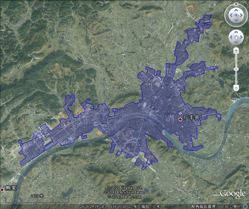 江西广丰县建成区面积11.9平方公里_上饶市地图查询图片