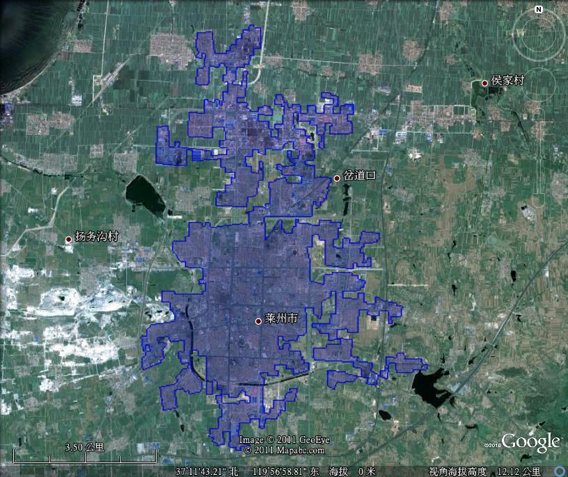 莱州市建成区面积25.3平方公里_烟台市地图查询