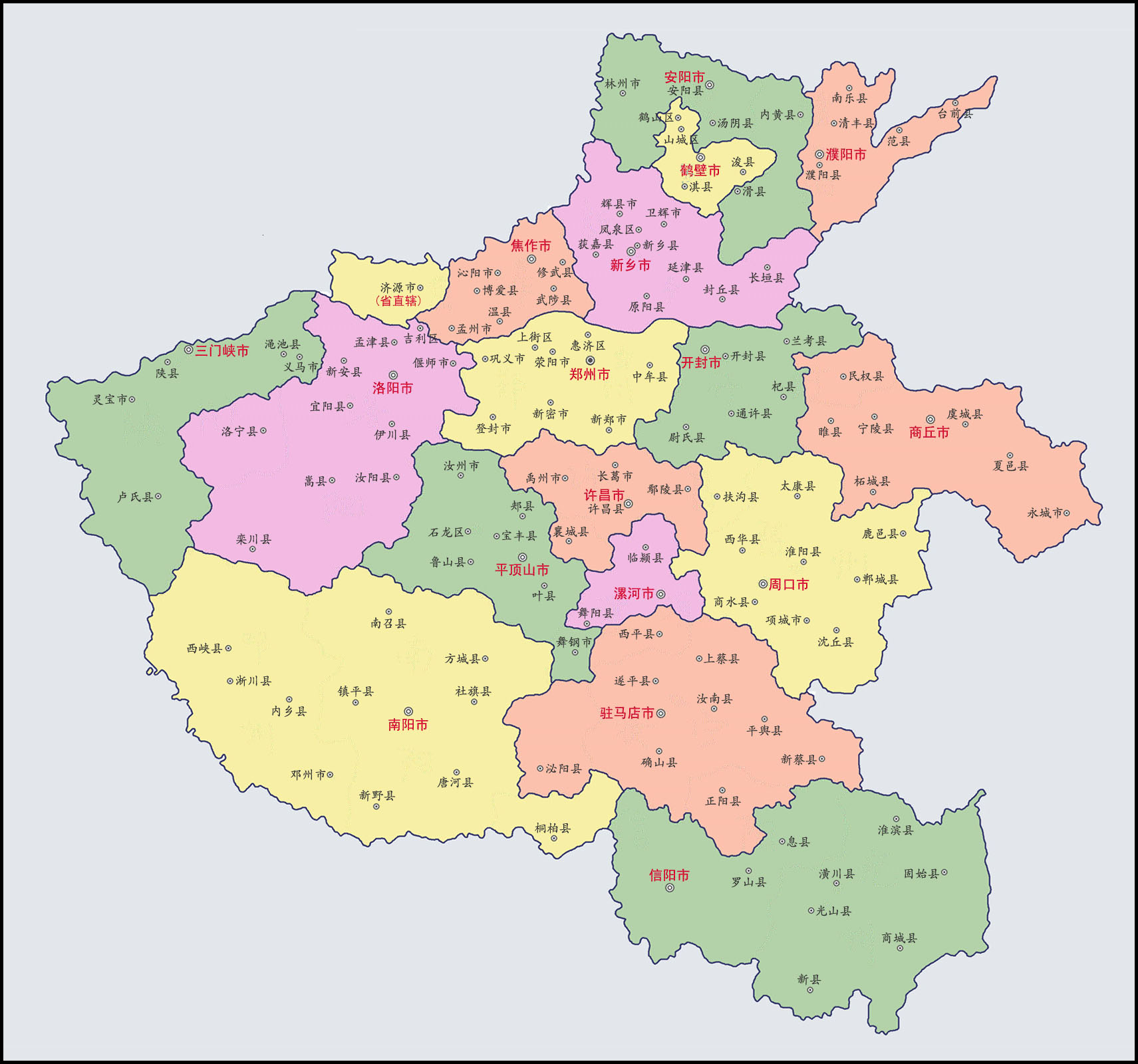 河南省行政区划图图片