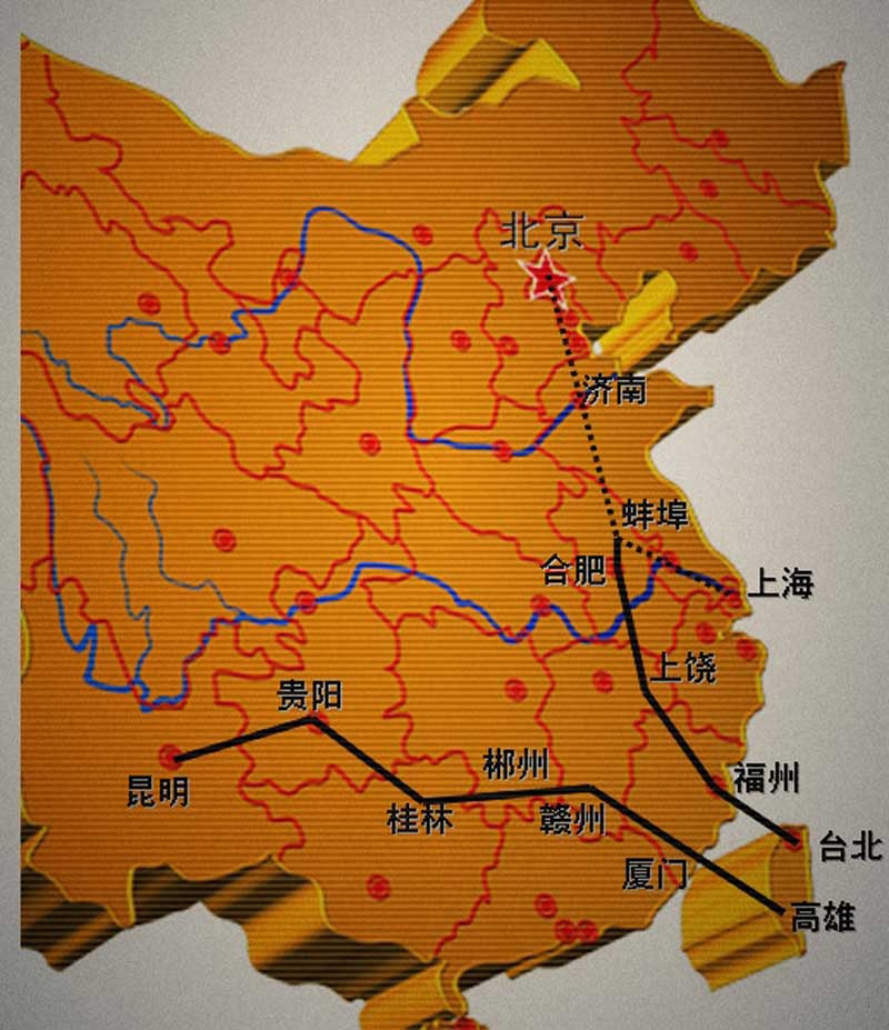 京台高铁线路图