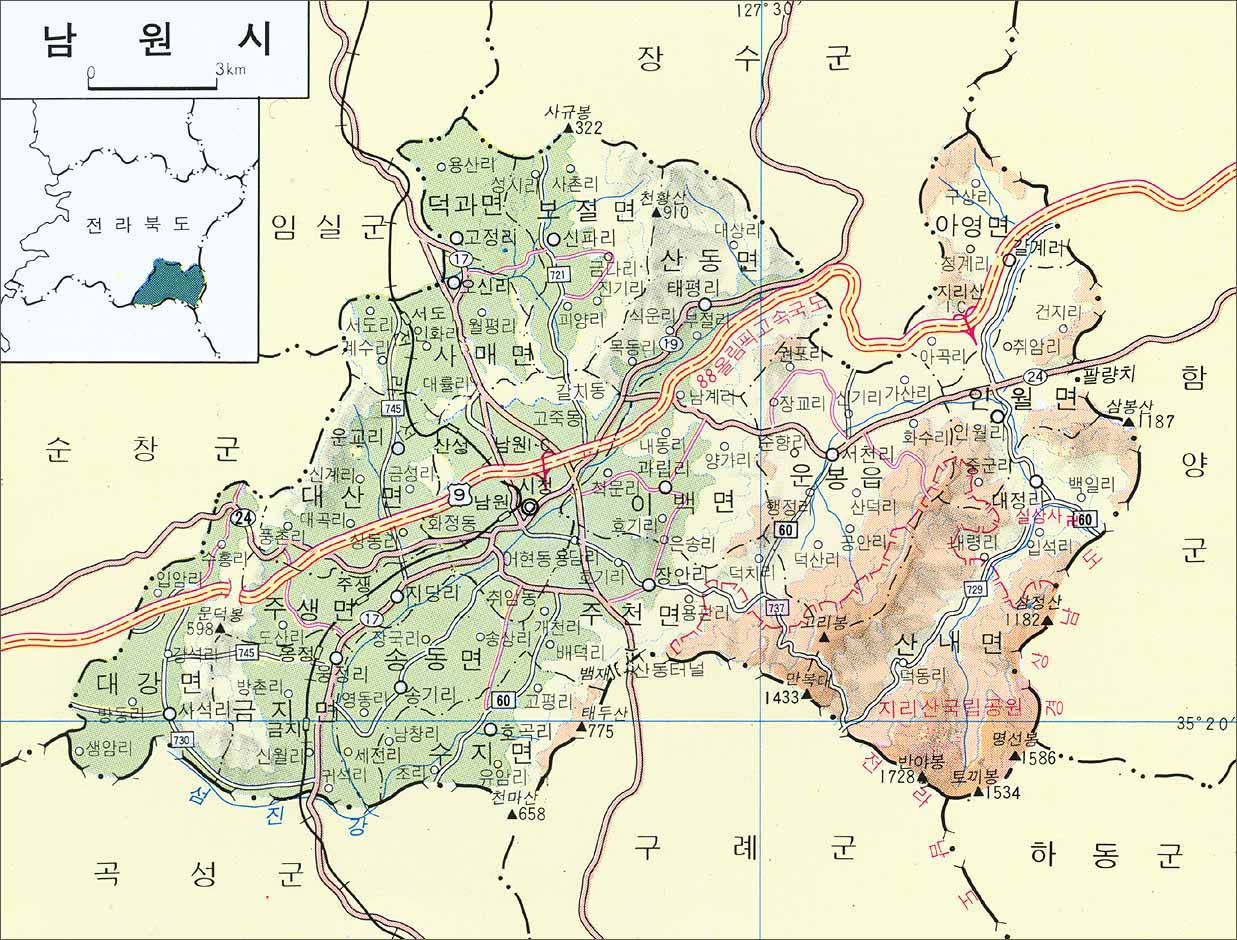 南原市_韩国地图查询