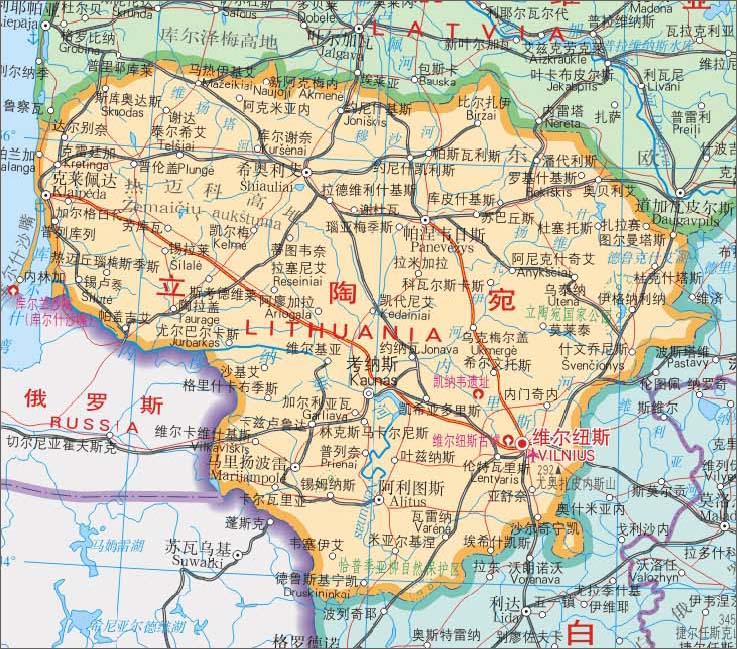 立陶宛地图中文版高清