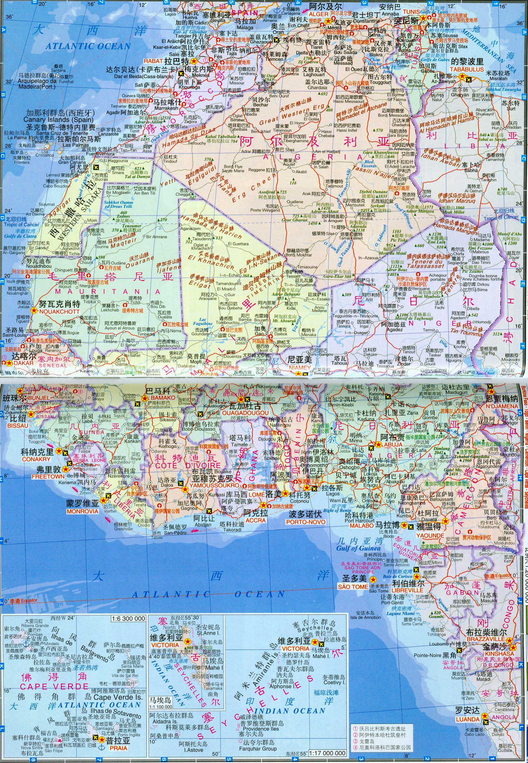 非洲西北部诸国_世界知识地图查询