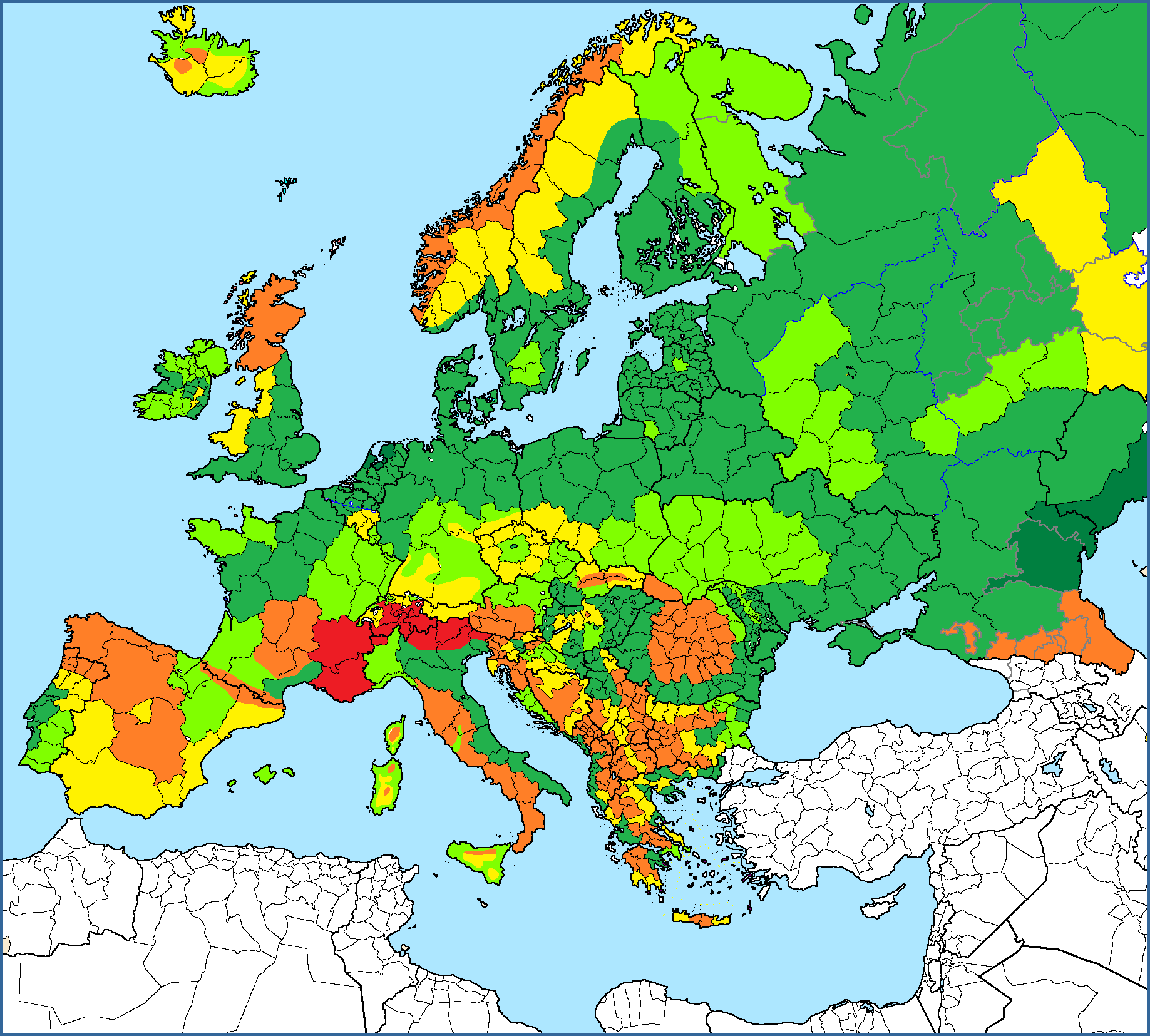 欧洲空白线描地图图片