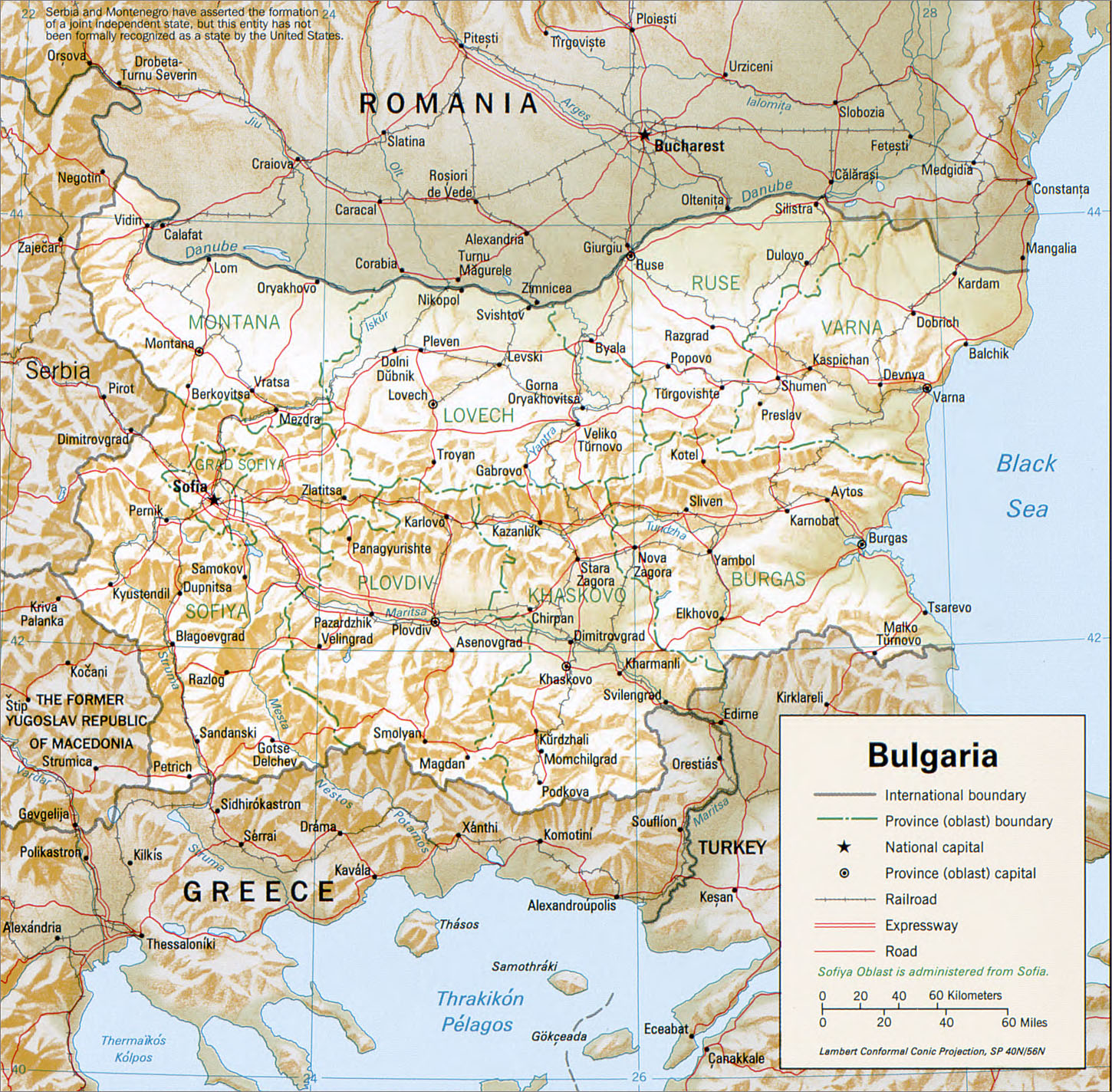 保加利亚交通旅游地图图片