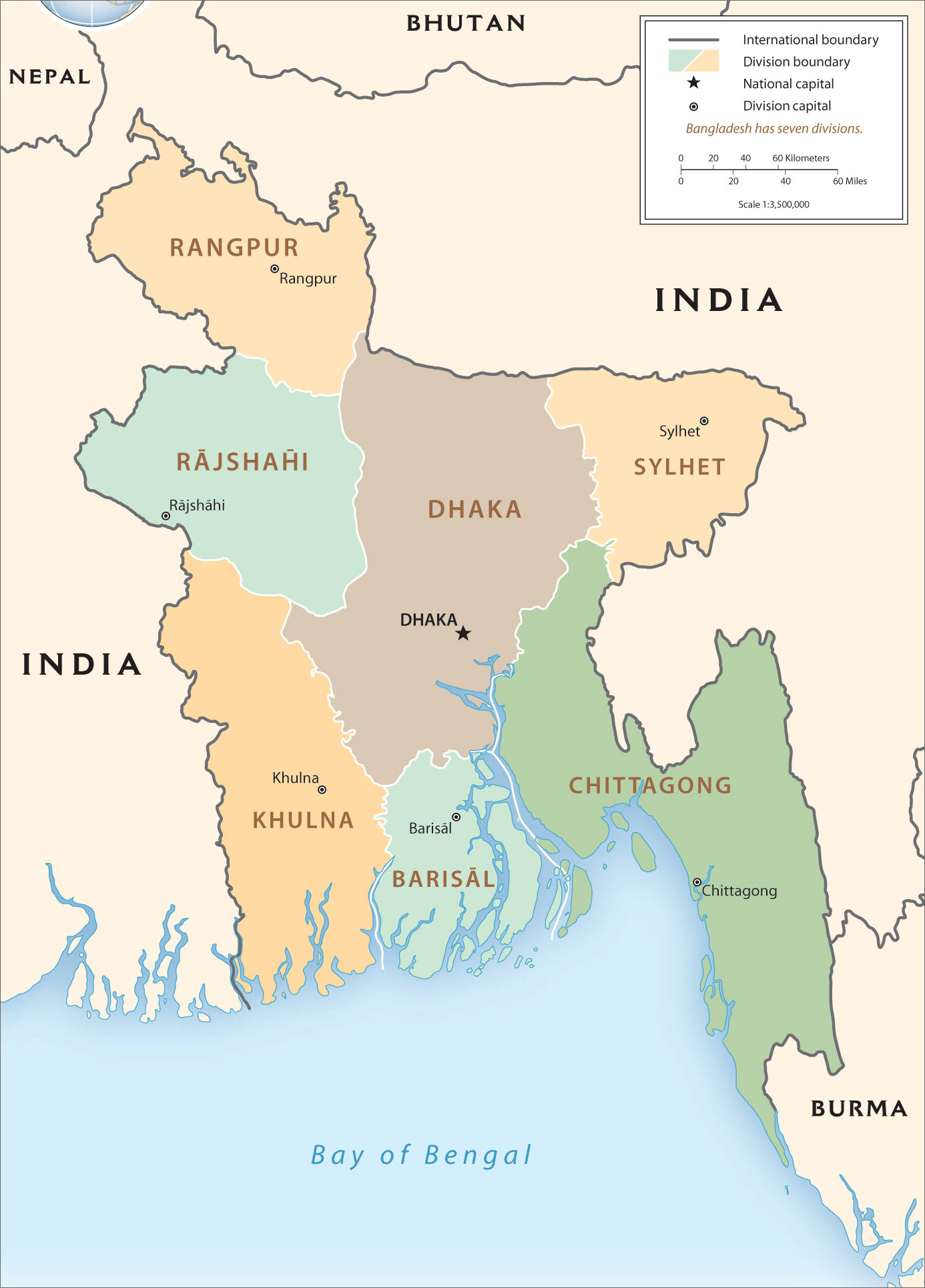 孟加拉国政区图
