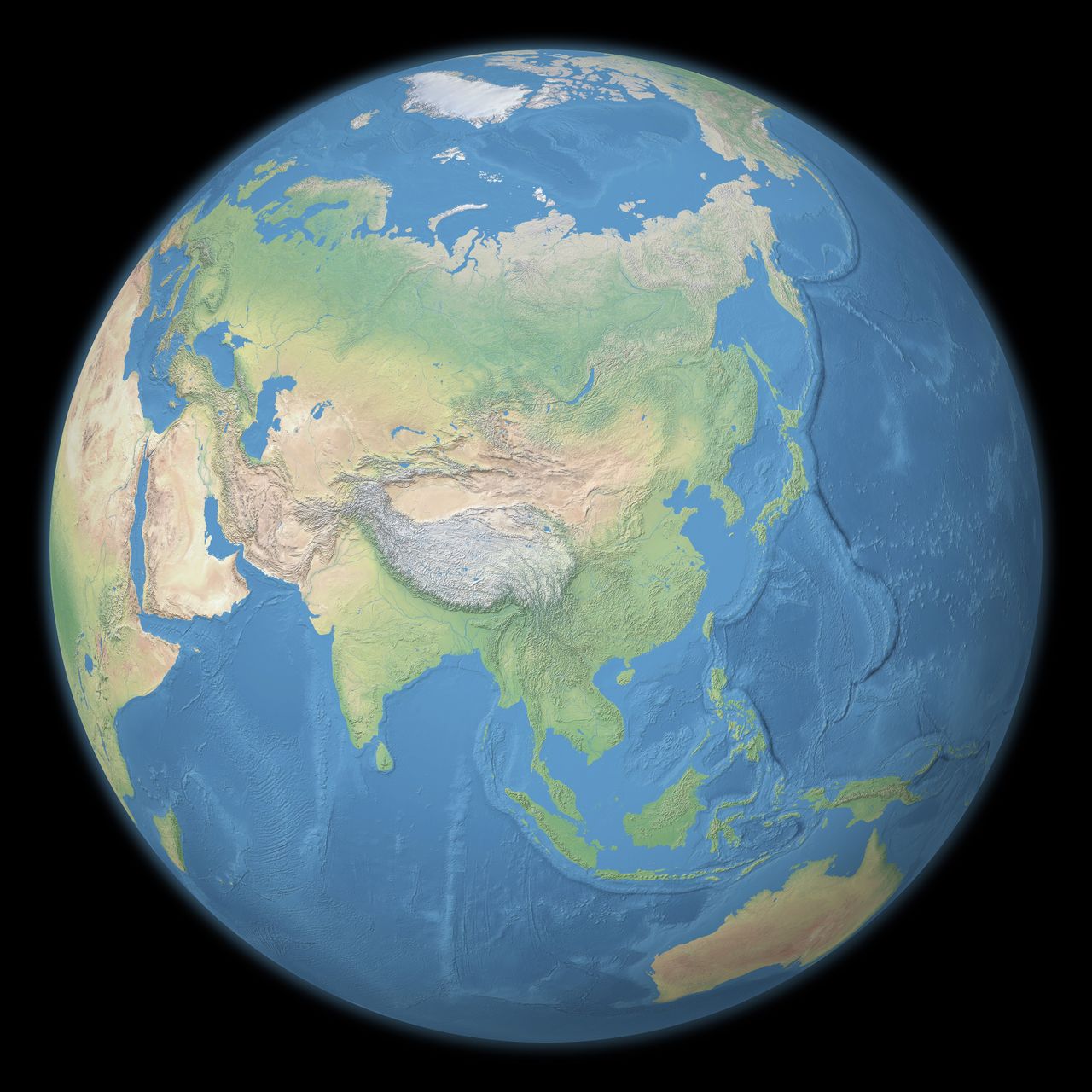 世界地形球状图